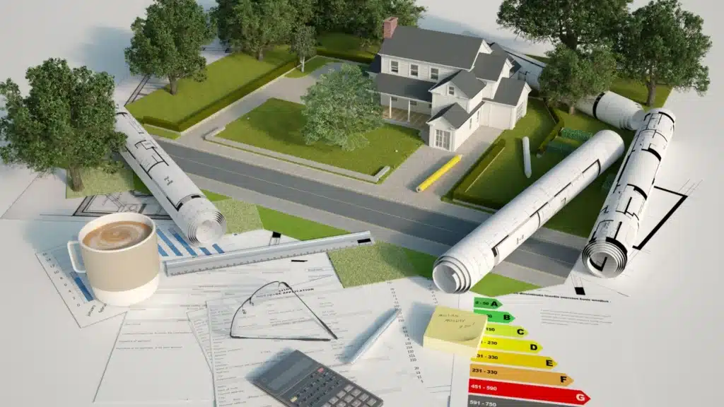 Projet immobilier avec plans et diagnostic de performance énergétique à Caen.